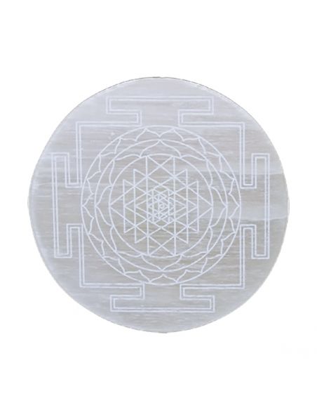 Placa de Selenita Grabada con Sri Yantra Nestinar