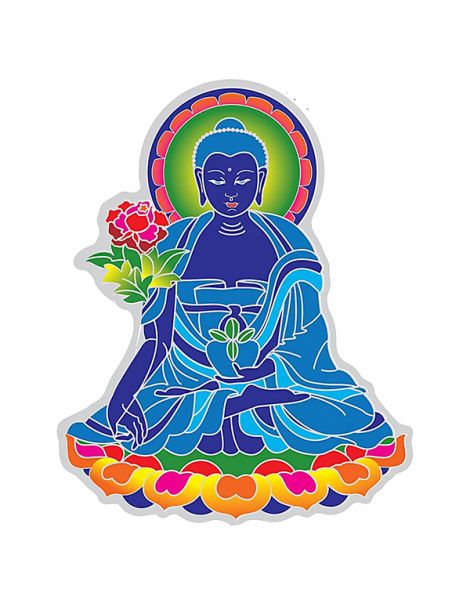 Adhesivo Buda de la Medicina - 21x13 cm.