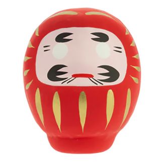 Daruma Japonés Rojo (Suerte) Tierra Zen - 9x7.5 cm.