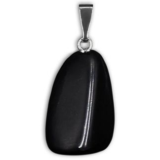 Colgante Rodado Engarzado Plata Shungit