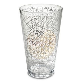 Vaso Alto con Flor de la Vida - 480 ml.