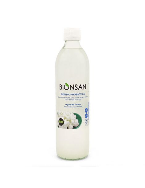 Bebida Probiótica de Auga Limón Ecológica Bionsan - 500 ml.