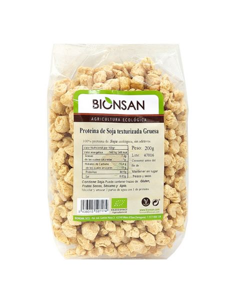 Proteína de Soja Texturizada Gruesa Ecológica Bionsan - 200 gramos