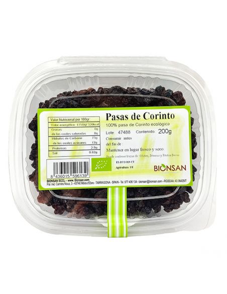 Pasas de Corinto Ecológicas Bionsan - 200 gramos