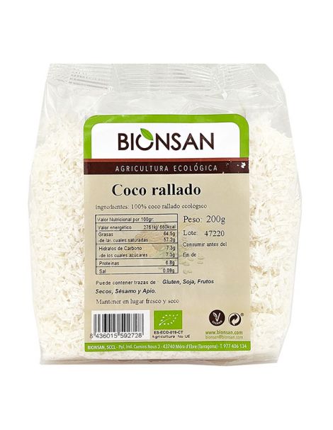 Coco Rallado Ecológico Bionsan - 200 gramos