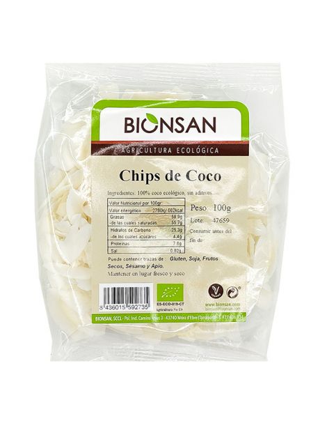 Chips de Coco Ecológicos Bionsan - 100 gramos