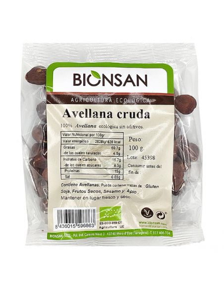 Avellana Cruda Ecológica Bionsan - 100 gramos
