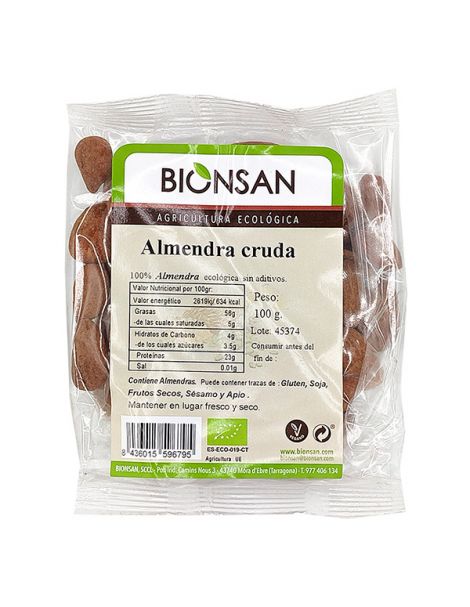 Almendra Cruda Ecológica Bionsan - 100 gramos