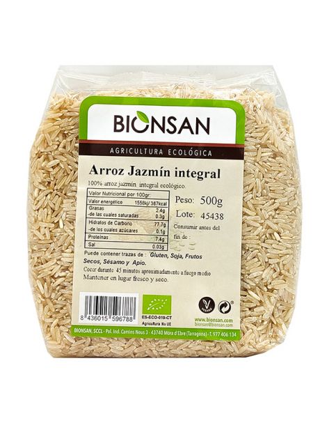 Arroz Jazmín Integral Ecológico Bionsan - 500 gramos