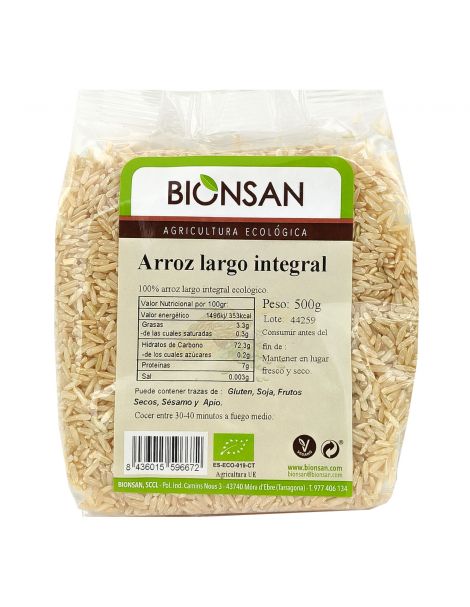 Arroz Largo Integral Ecológico Bionsan - 500 gramos