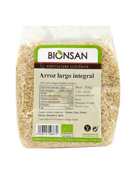 Arroz Largo Integral Ecológico Bionsan - 500 gramos