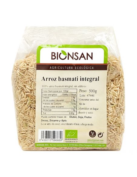 Arroz Basmati Integral Ecológico Bionsan - 500 gramos