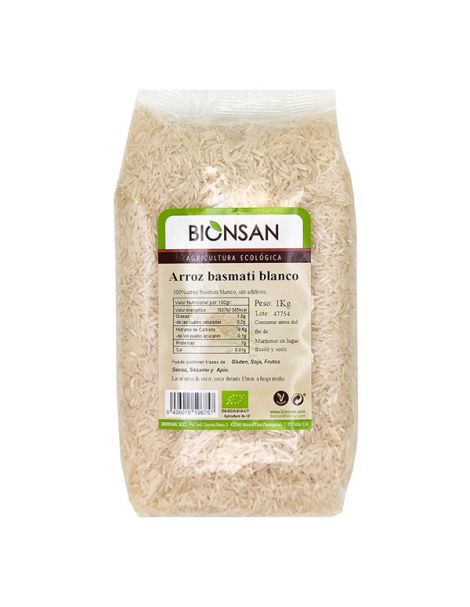Arroz Basmati Blanco Ecológico Bionsan - 1 Kg.