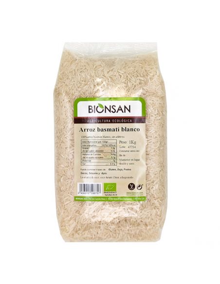 Arroz Basmati Blanco Ecológico Bionsan - 1 Kg.