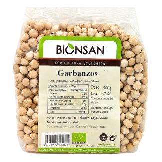 Garbanzos (Pedrosillanos) Ecológicos Bionsan - 500 gramos