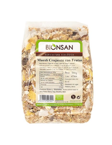 Muesli Crujiente con Frutas Ecológico Bionsan - 350 gramos