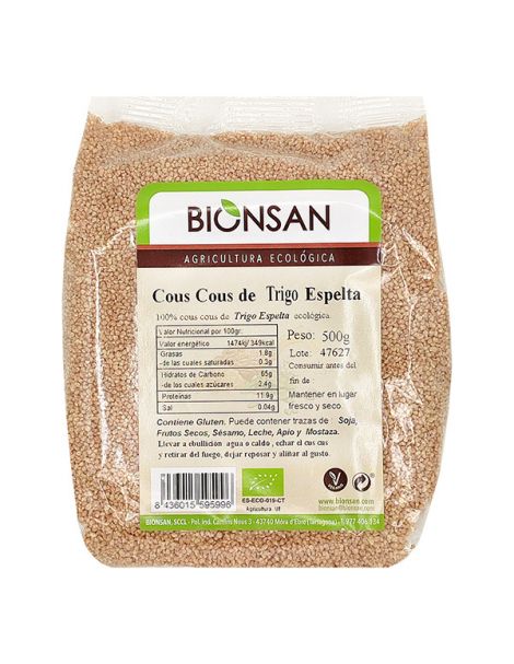 Cous-Cous de Espelta Ecológico Bionsan - 500 gramos