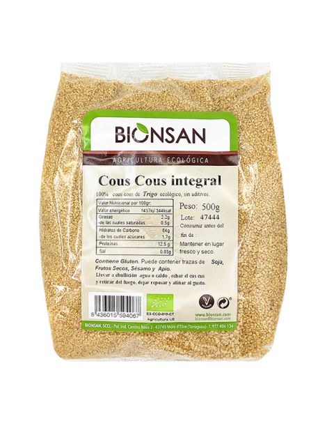Cous-Cous Integral Ecológico Bionsan - 500 gramos