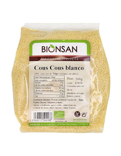 Cous-Cous Blanco Ecológico Bionsan - 500 gramos