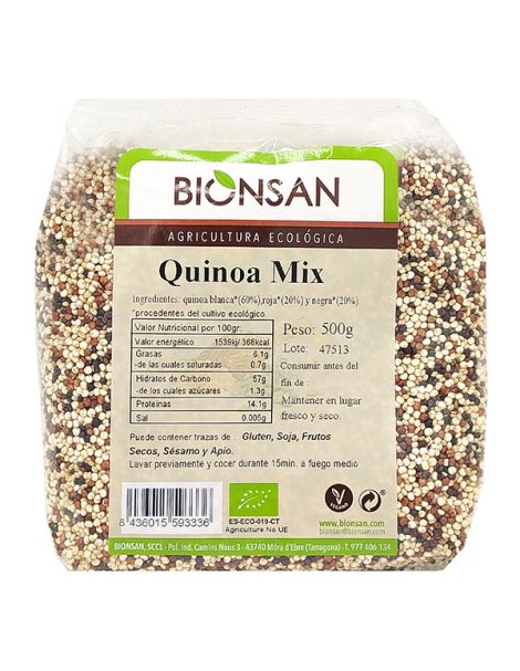 Quinoa Mix Tricolor en Grano Ecológica Bionsan - 500 gramos