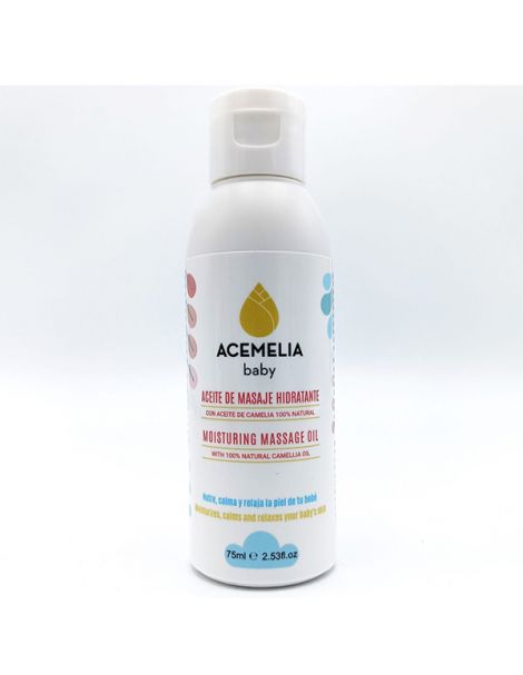 Aceite de Masaje Hidratante para Bebés con Camelia Acemelia - 75 ml.