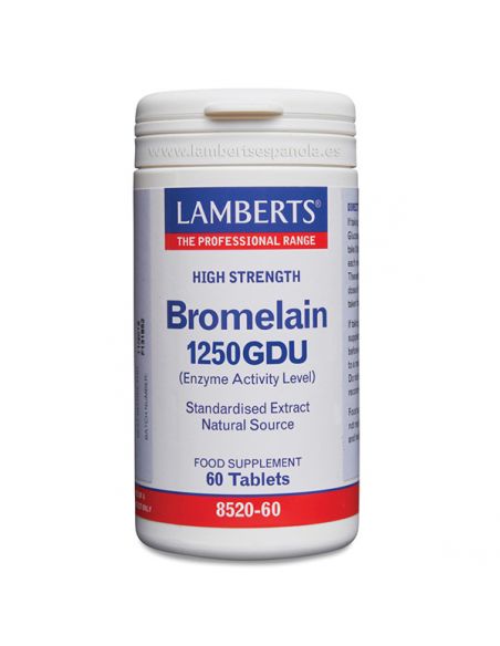 Bromelina 1250 GDU Lamberts - 60 tabletas