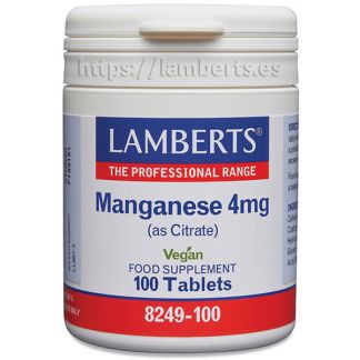 Manganeso 4 mg. Lamberts - 100 tabletas