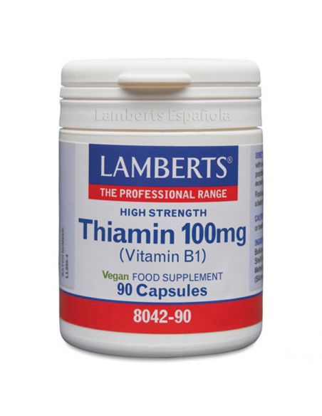 Tiamina (Vitamina B1) 100 mg. Lamberts - 90 cápsulas