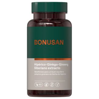 Hipérico - Ginkgo - Ginseng Siberiano Extracto Bonusan - 90 cápsulas