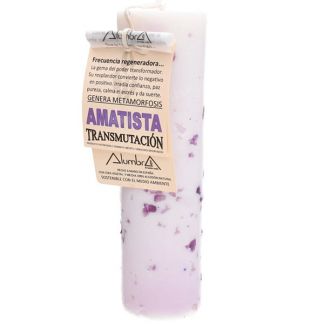 Vela Artesanal de Soja con Amatista - Transmutación