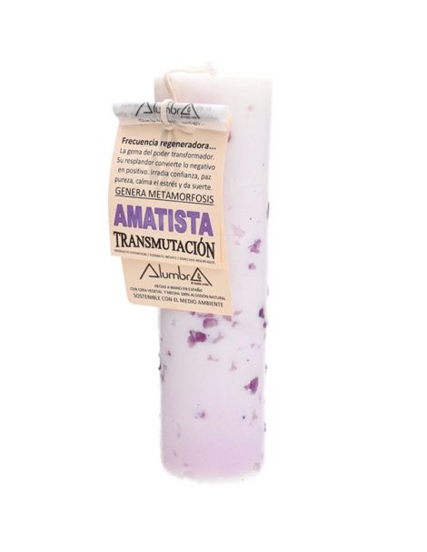 Vela Artesanal de Soja con Amatista - Transmutación