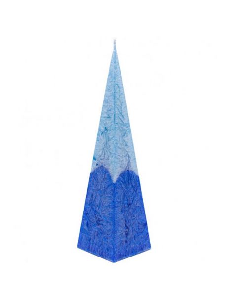 Vela Piramidal de Cera de Palma Tonos Azules Canvela