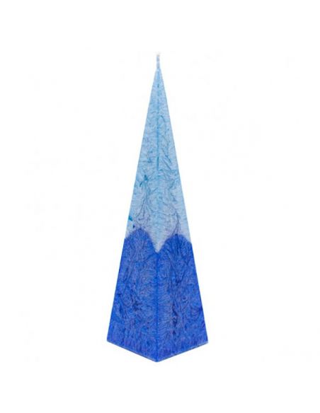 Vela Piramidal de Cera de Palma Tonos Azules Canvela