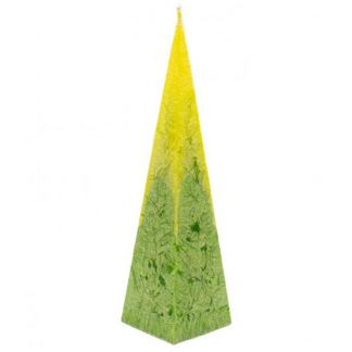 Vela Piramidal de Cera de Palma Tonos Verdes Canvela