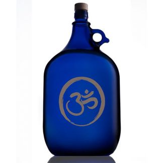 Garrafa de Vidrio Azul de Murano con Símbolo OM - 5 litros