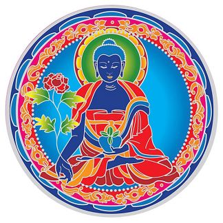 Adhesivo Mandala Buda de la Medicina - 15 cm.