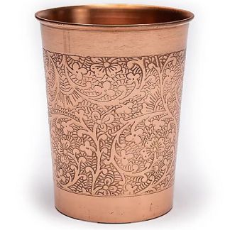 Vaso de Cobre con Diseño Floral - 250 ml.