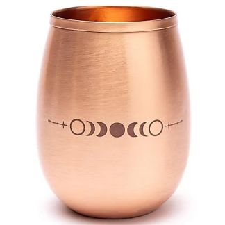 Vaso de Cobre con Fases Lunares Grabadas a Laser - 350 ml.