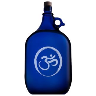 Garrafa de Vidrio Azul de Murano con Símbolo OM Grabado - 5 litros