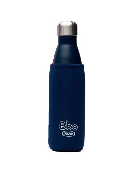 Botella de Acero Inoxidable con Funda de Neopreno Bbo Irisana Azul Marino - 500 ml.