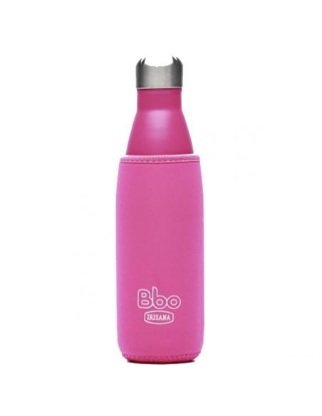 Botella de Acero Inoxidable con Funda de Neopreno Bbo Irisana Fucsia - 500 ml.