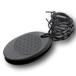 Colgante Ovalado Flor de la Vida Shungit