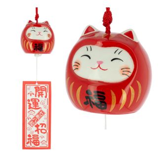 Campana Furin Cerámica Neko-Daruma