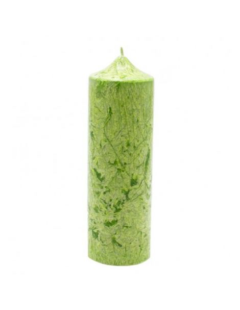 Vela Pilar de Cera de Palma Verde Canvela - 19 x 5.8 cm.