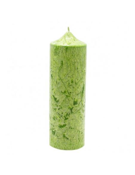 Vela Pilar de Cera de Palma Verde Canvela - 19 x 5.8 cm.