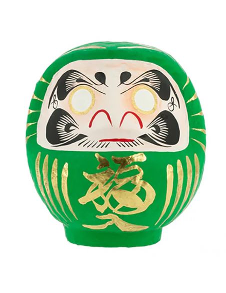 Daruma Japonés Verde (Salud) Tierra Zen - 12 cm.