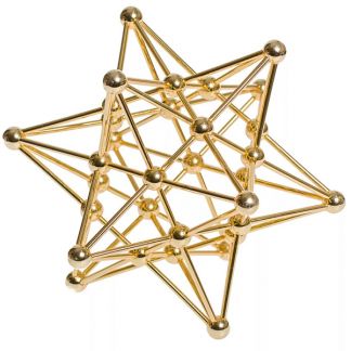 Dode Estrellado de Metal Dorado (Dodecaedro)