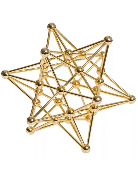 Dode Estrellado de Metal Dorado (Dodecaedro)