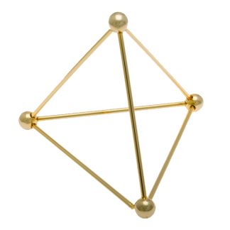 Tetraedro de Metal Dorado