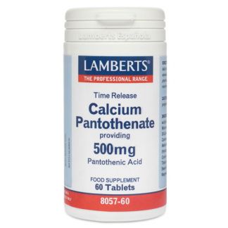 Pantotenato de Calcio (Vitamina B5) 500 mg. L. Sostenida Lamberts - 60 tabletas